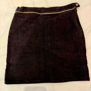 Alviero Martini Black Mini Skirt with Tan Accent